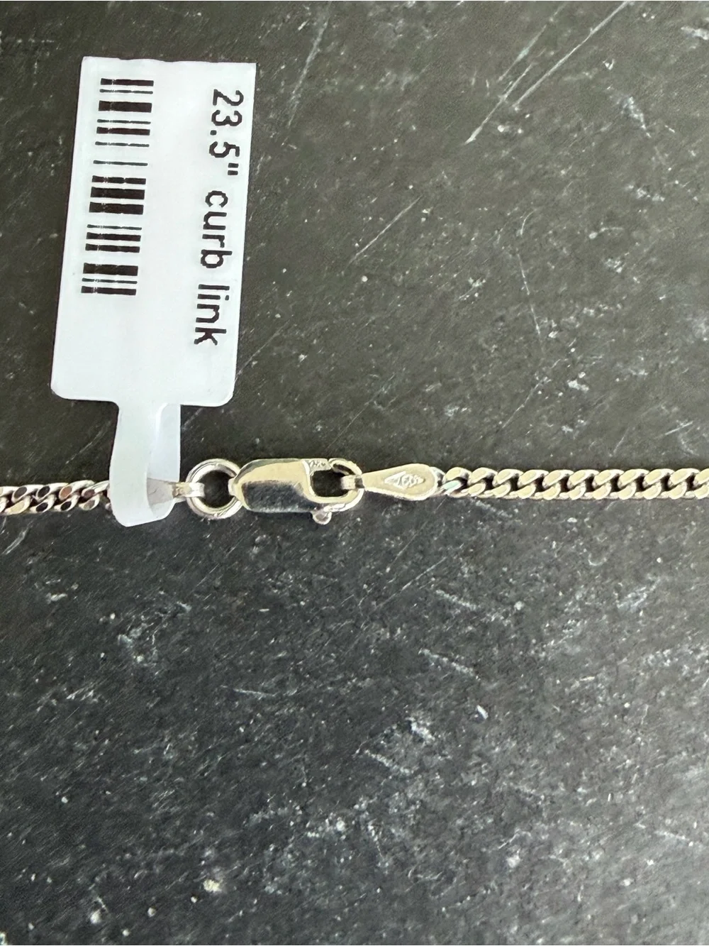 Men's 18kt. White Gold Curb Chain Necklace 23.5” long Made in Italy